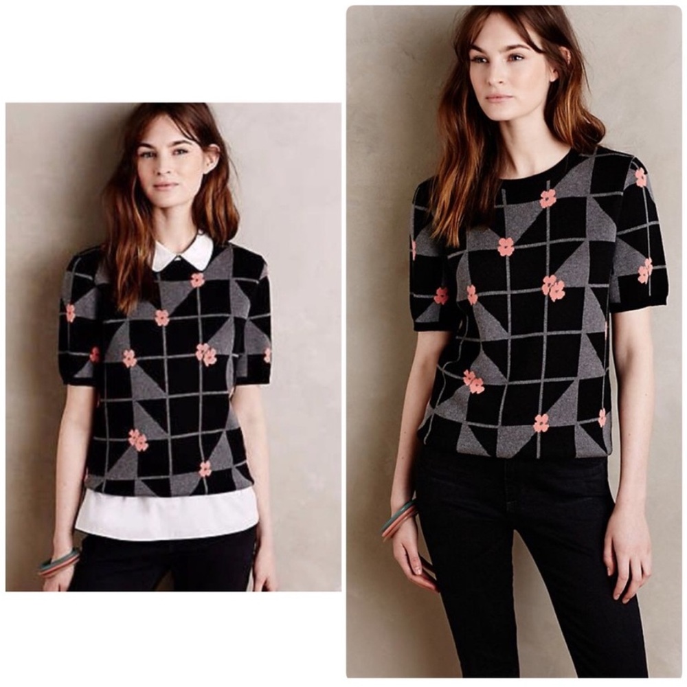 Anthropologie Daisy Dot Pullover Sweater